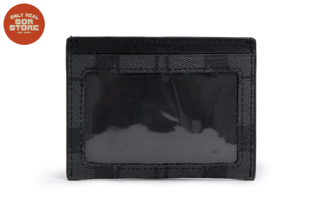 Coach Black Charcoal Logo Slim Id Card Case 