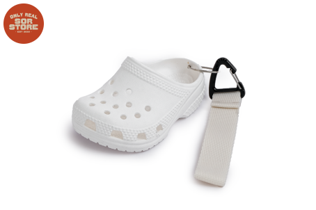 White Crocs keychain