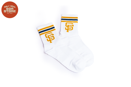 MLB Stripe Logo Socks SF (Orange) - 3ASOM022N-14ORS